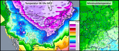 Während es in vielen Teilen von Kanada und der USA frostig kalt wurde, war es bei uns heute morgen ausgesprochen mild