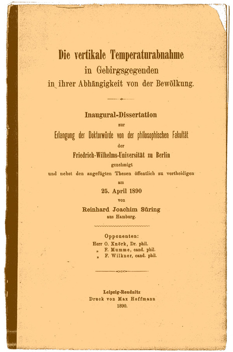 Dissertation von Reinhard Süring (1890) (Quelle https://www.pik-potsdam.de)
