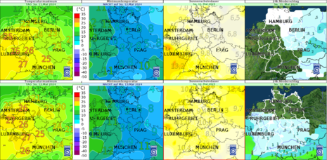 Wettervorhersage für Samstag, 11.05.2024 (oben) und Sonntag, 12.05.2024 (unten) (Quelle Deutscher Wetterdienst)