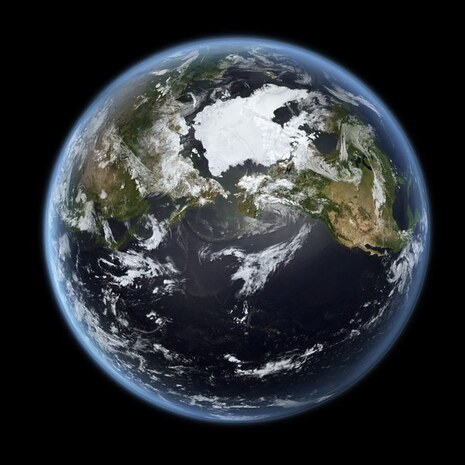 Bild von der Erde, aufgenommen von einem Satelliten. Quelle: DLR