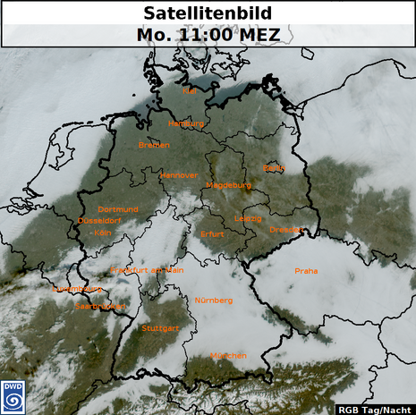 Abb.2: Satellitenbild vom 15.12.2025 11 Uhr MEZ. (Quelle:DWD)