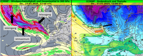 Diese Grafik zeigt mithilfe einer synoptischen Übersicht die Entwicklung des Orkantiefs vor den Toren Westeuropas. (Quelle Deutscher Wetterdienst)