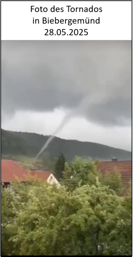 Foto des Tornados in Biebergemünd am 28.05.2025 (Quelle Deutscher Wetterdienst)