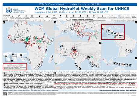 Abbildung 10: Global Weekly Scan des WMO Coordination Mechanism von Donnerstag, 5. Juni. (Quelle: WCM)