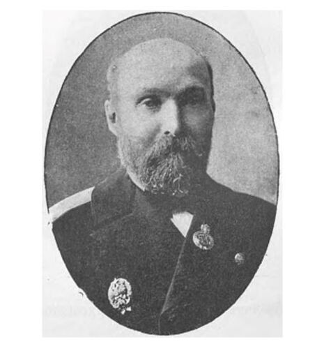 Michail Alexandrowitsch Rykatschew (Михаил Александрович Рыкачёв), 1900, Quelle: Seite 14, La Russie à l'Exposition Universelle de Paris en 1900, Russische Staatsbibliothek, Moskau, über Wikimedia Commons