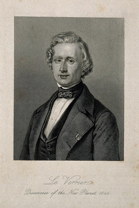 Urbain Le Verrier, Kupferstich, Quelle: Wellcome Collection, London, über Wikimedia Commons