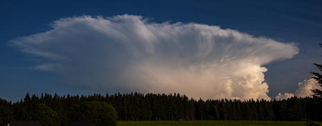 Cumulonimbus-Wolke bei Ernstthal am Rennsteig am 27. Juni 2020.