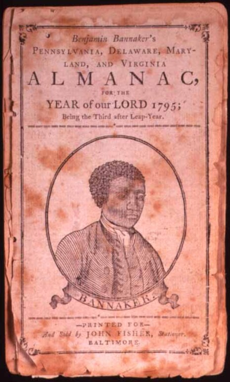 Benjamin Banneker auf seinem Almanach aus dem Jahr 1795, Quelle: Public Broadcasting Service (PBS), Arlington, Virginia, Vereinigte Staaten, ĂĽber Wikimedia Commons