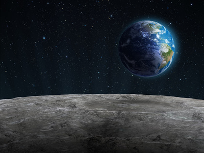 Mond und Erde