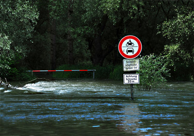 Hochwasser in den Rheinauen Ende Mai 2013