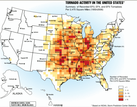 Tornadoaktivität in den Vereinigten Staaten