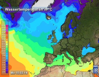 Wassertemperaturen Europa