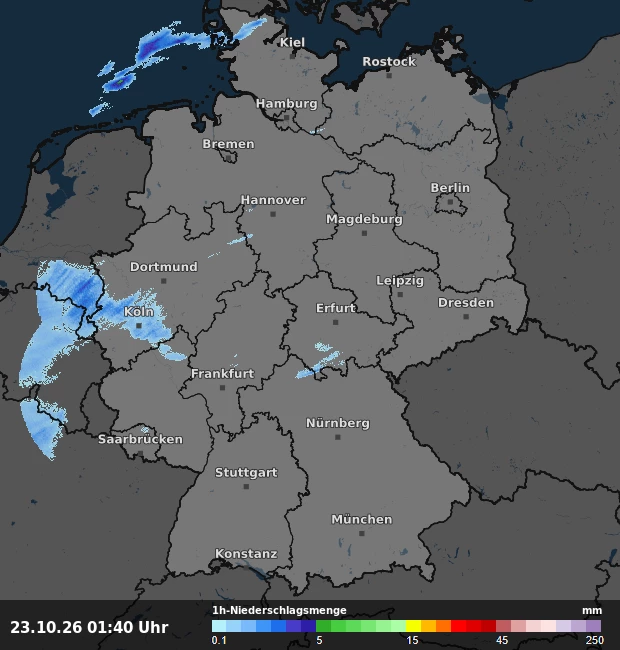 1h-Niederschlagsmenge Deutschland