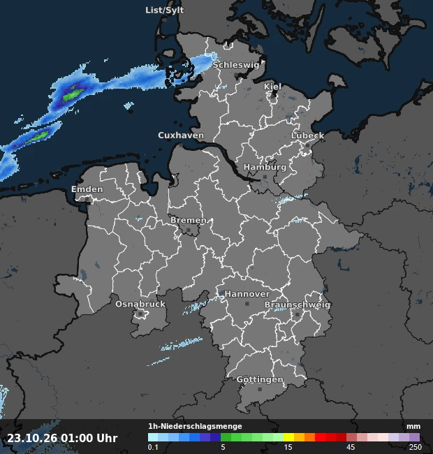 1h-Niederschlagsmenge Bremen