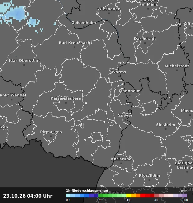 1h-Niederschlagsmenge Bad Dürkheim
