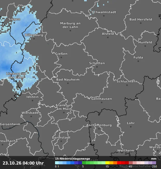 1h-Niederschlagsmenge Wetteraukreis