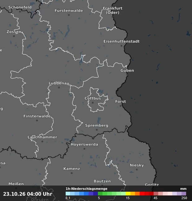 1h-Niederschlagsmenge Cottbus