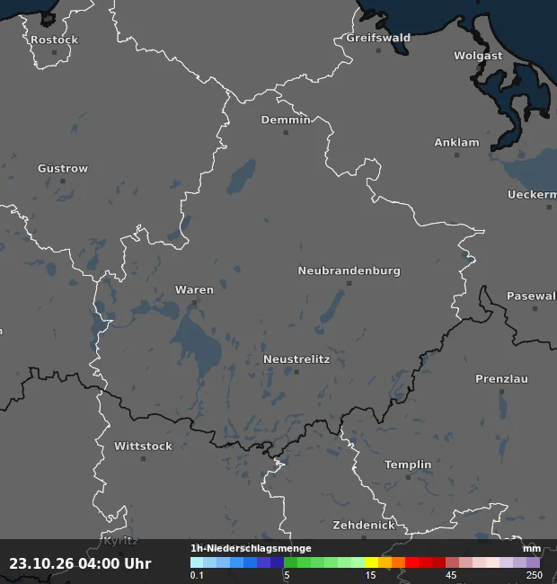 1h-Niederschlagsmenge Mecklenburgische Seenplatte