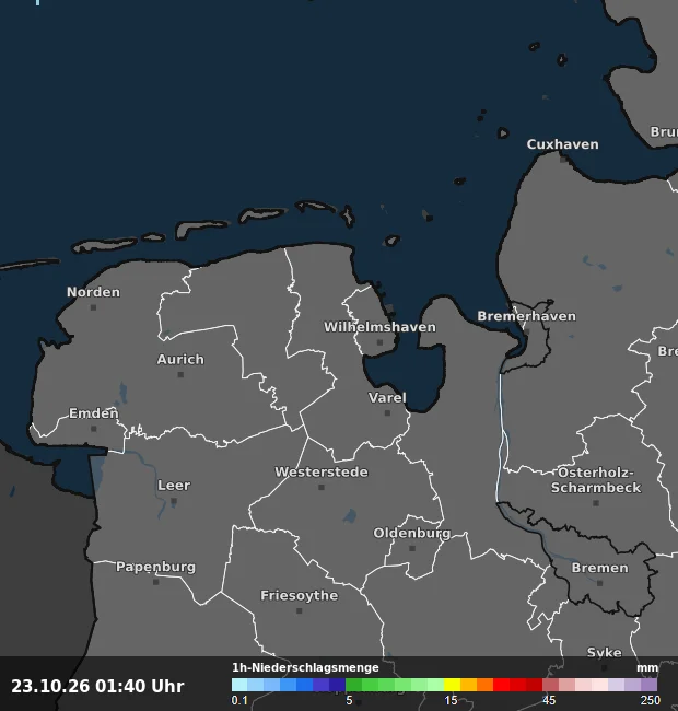 1h-Niederschlagsmenge Friesland