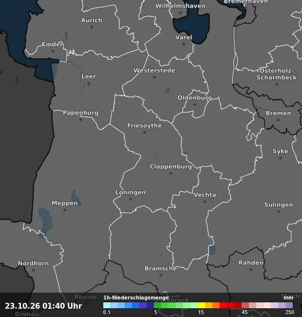 1h-Niederschlagsmenge Cloppenburg