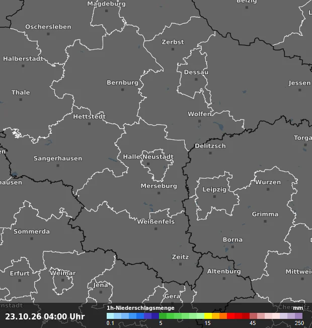 1h-Niederschlagsmenge Halle (Saale)