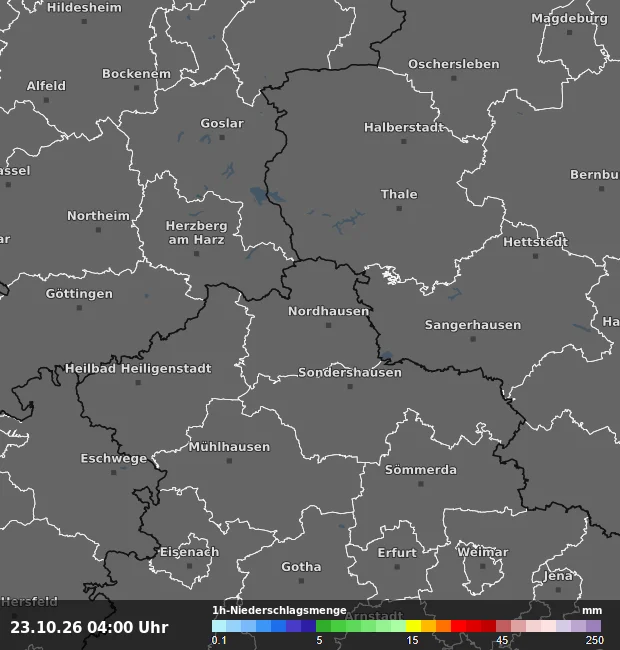 1h-Niederschlagsmenge Nordhausen