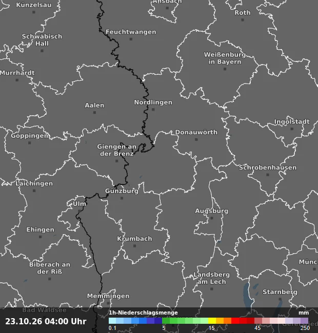1h-Niederschlagsmenge Dillingen an der Donau