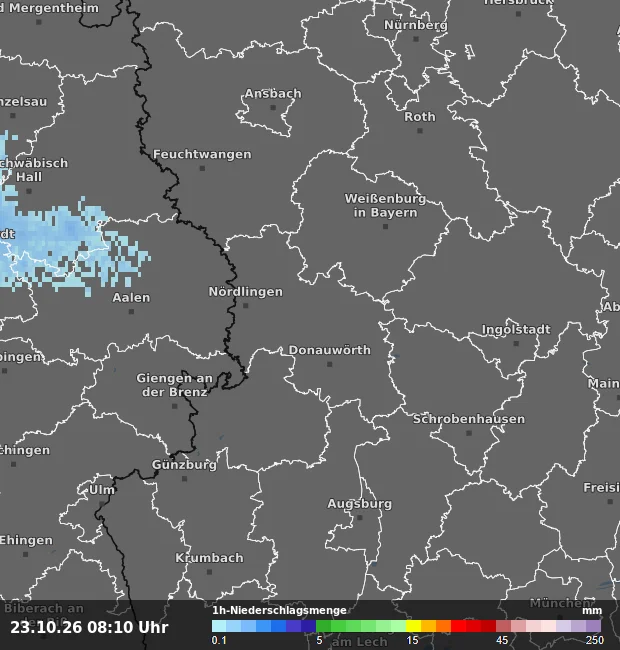 1h-Niederschlagsmenge Donau-Ries