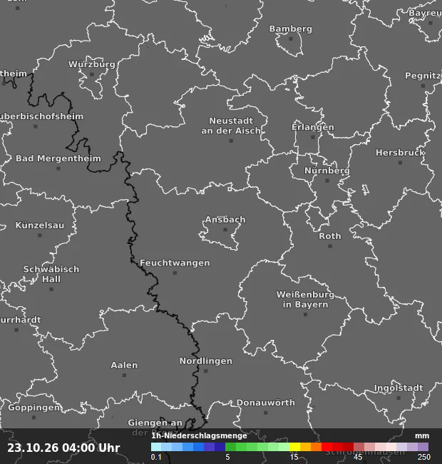 1h-Niederschlagsmenge Ansbach (Kreisfreie Stadt)
