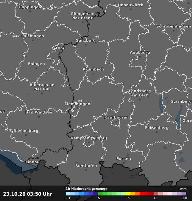 1h-Niederschlagsmenge Unterallgäu
