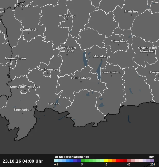 1h-Niederschlagsmenge Weilheim-Schongau