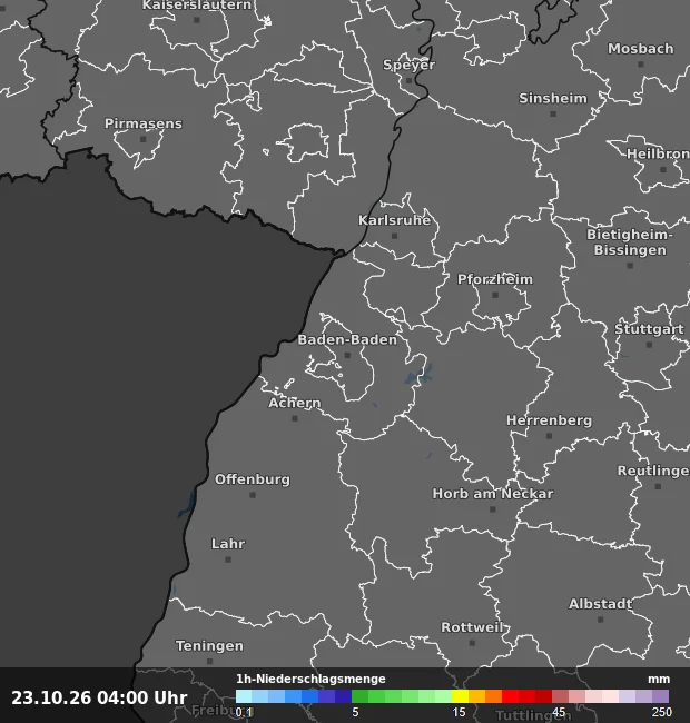 1h-Niederschlagsmenge Baden-Baden