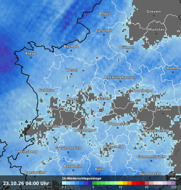 1h-Niederschlagsmenge Oberhausen