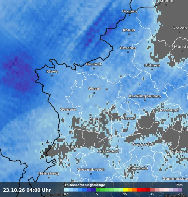 1h-Niederschlagsmenge Wesel