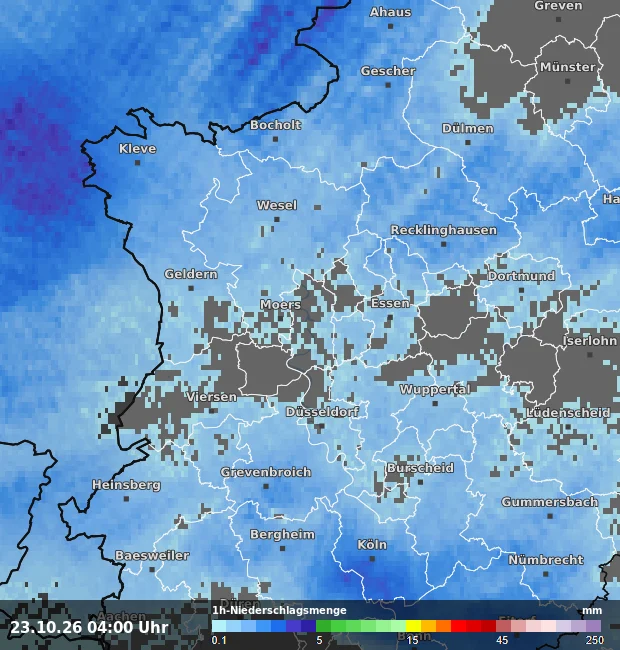 1h-Niederschlagsmenge Duisburg