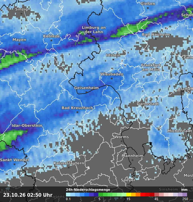 24h-Niederschlagsmenge Mainz-Bingen