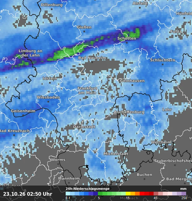24h-Niederschlagsmenge Offenbach am Main