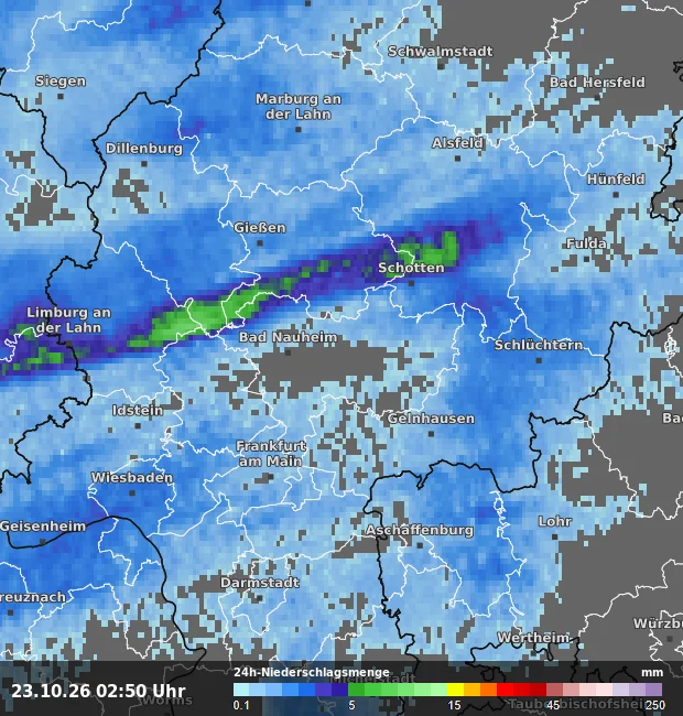 24h-Niederschlagsmenge Wetteraukreis