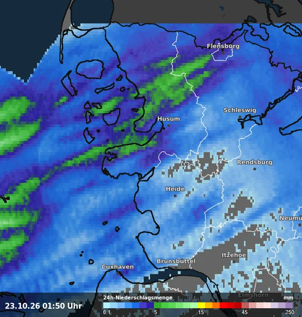 24h-Niederschlagsmenge Nordfriesland