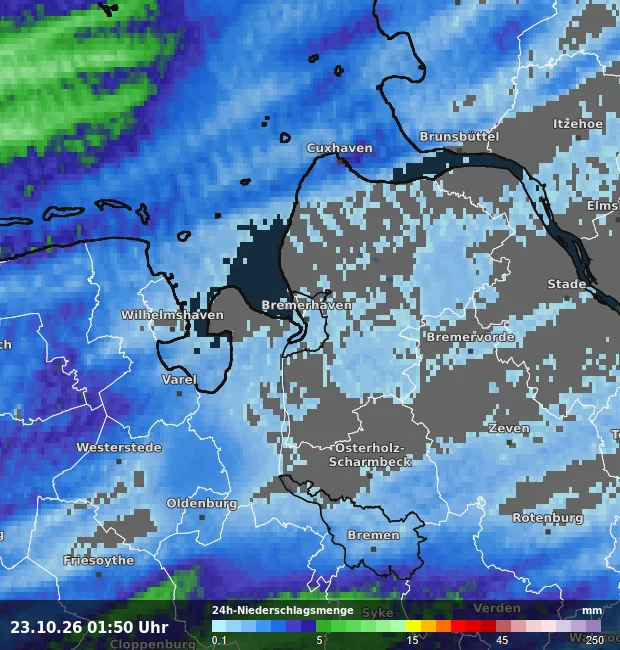 24h-Niederschlagsmenge Bremerhaven