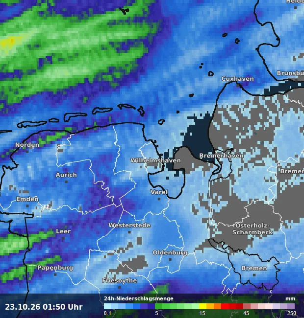 24h-Niederschlagsmenge Wilhelmshaven
