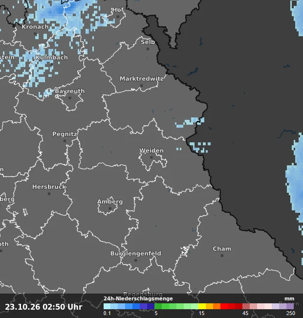 24h-Niederschlagsmenge Weiden in der Oberpfalz