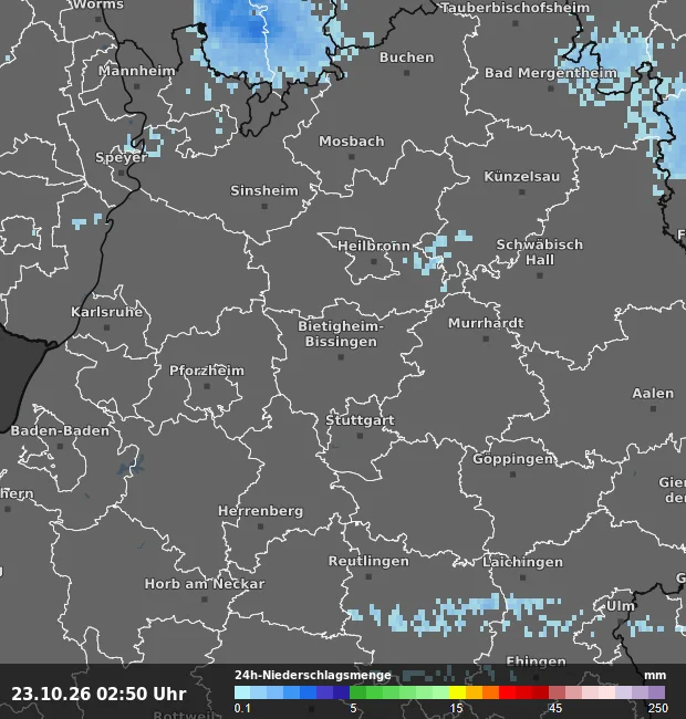 24h-Niederschlagsmenge Ludwigsburg