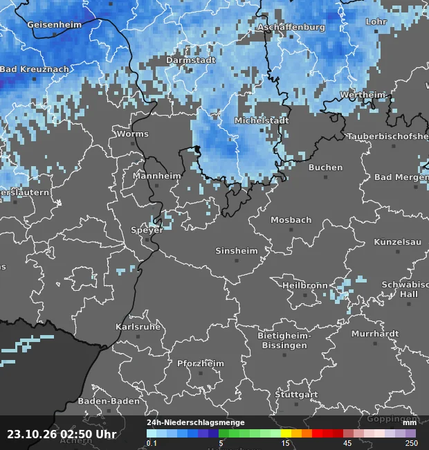 24h-Niederschlagsmenge Rhein-Neckar-Kreis