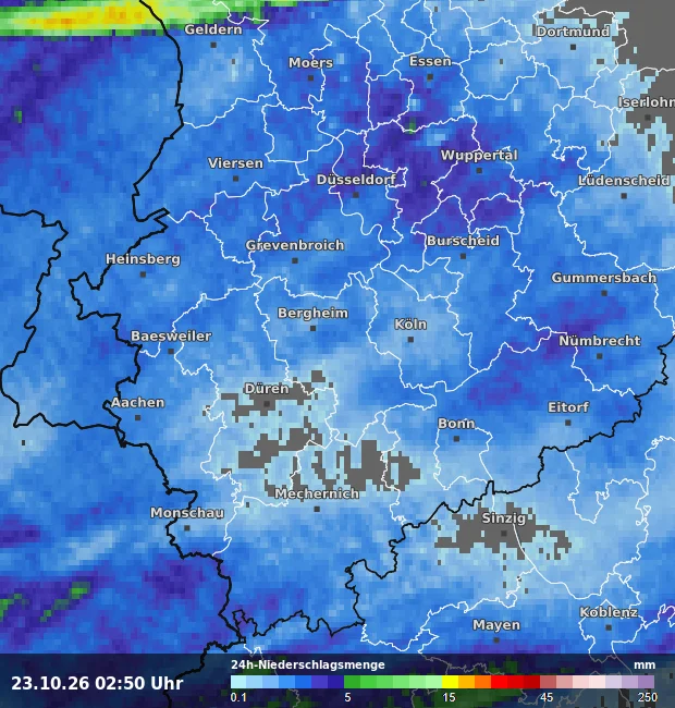 24h-Niederschlagsmenge Rhein-Erft-Kreis