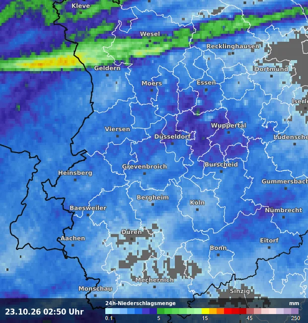 24h-Niederschlagsmenge Rhein-Kreis Neuss