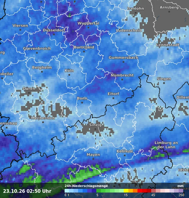 24h-Niederschlagsmenge Rhein-Sieg-Kreis