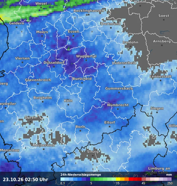 24h-Niederschlagsmenge Rheinisch-Bergischer Kreis