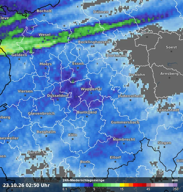24h-Niederschlagsmenge Wuppertal