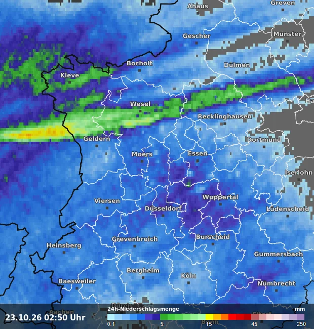 24h-Niederschlagsmenge Duisburg